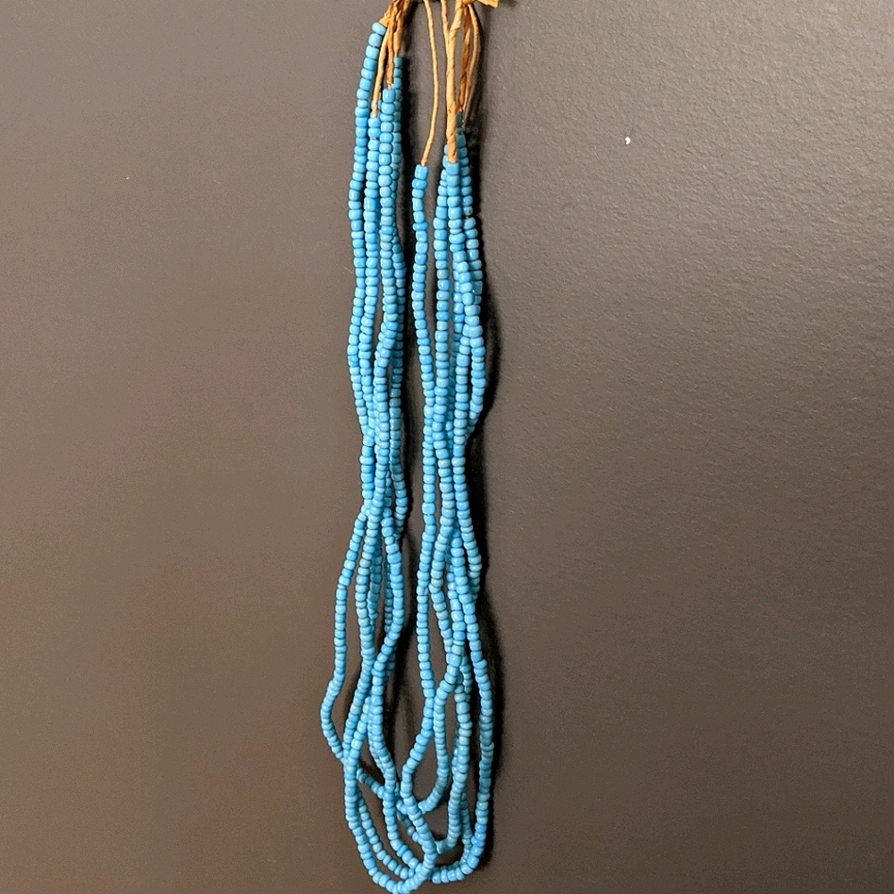 Twine and Twig Layers (5) Blue Beaded Necklace